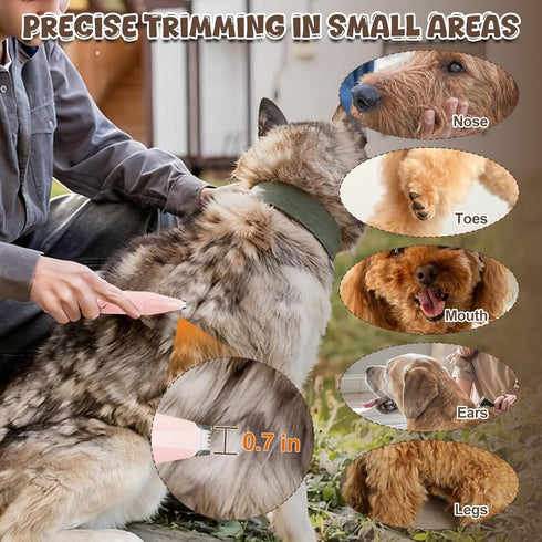 Trimmer Trimmer Dog Grooming Kit with Dog Clippers Rechargeable Wireless Grooming Clippers, Pet for Thick Fur