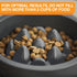 The Niner Slow Feed Bowl, Raised Peaks to Slow Down Eating, Fits Elevated Feeders, Holds up to 2 Cups, Gunmetal Grey