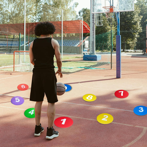 TNZMART Colorful Numbered Football Yard Markers for Soccer Training - Anti-Slip Design
