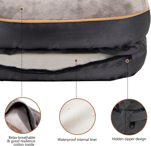 JOYELF Memory Foam Small Orthopedic Dog Bed & Sofa, Removable Washable Cover, Includes Squeaker Toy