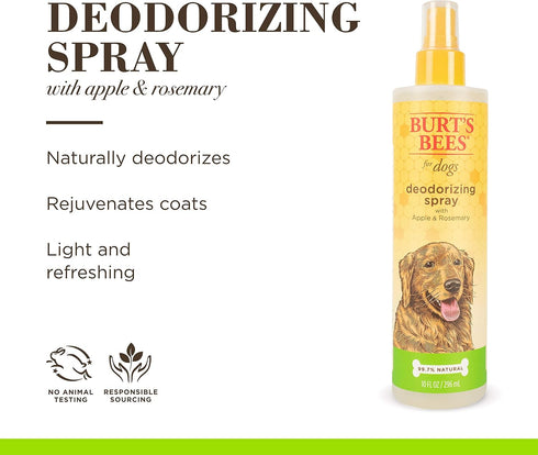Burt's Bees for Pets Deodorizing Spray for Dogs, Naturally Derived with Apple & Rosemary, 10 Fl Oz