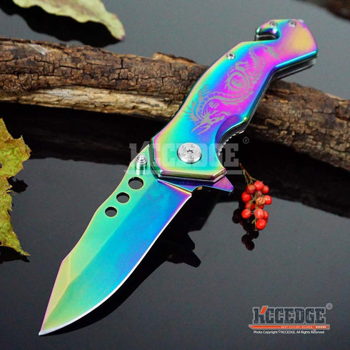 KCCEDGE BEST CUTLERY SOURCE EDC Pocket Knife, Razor Sharp Edge Drop Point Blade, Camping Gear