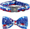 Elegant little tail Independence Day Dog Collar, Holiday Pet Collar with Bow, Adjustable for Small Dogs