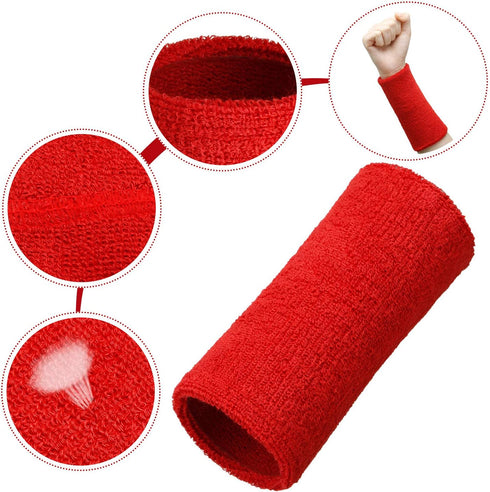 WILLBOND 6 Inch Wrist Sweat Bands for Men Women, Elastic Athletic Long Sweatband for Basketball Tennis Running