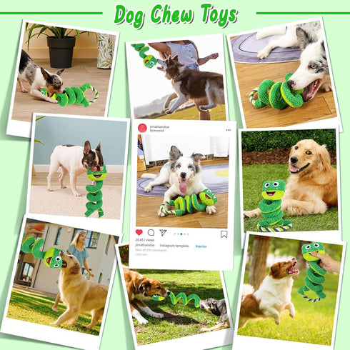 Interactive Plush Dog Chew Toys for Large Medium Small Breeds - Puppy Toys for Boredom and Tug of War