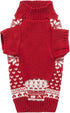 Red Christmas Dog Sweater, Reindeer Holiday Festive Xmas Sweater for Large Dogs, Back 20" Girth 22-26" (XL)