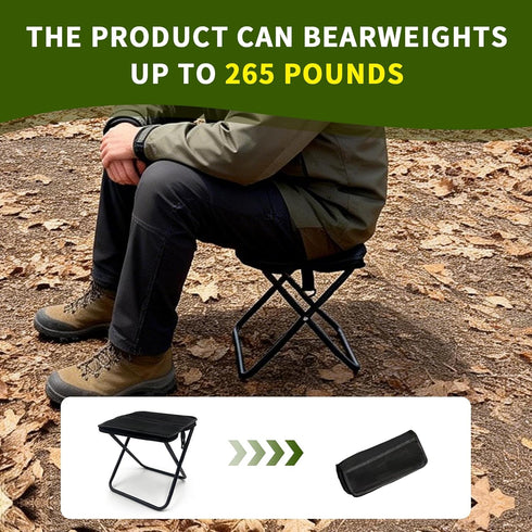 MealFlow Pro Backpack Portable Foldable Stool, Pocket Chair Camping Fishing Stool, Mini Outdoor Camping Stool Sling
