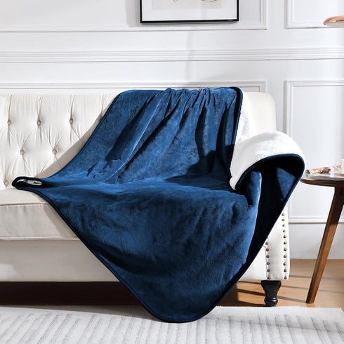 Waterproof Blanket for Bed Couch Sofa, Soft Liquid Pee Proof Pet Blanket for Dog Puppy Cat, Reversible Sherpa Fleece