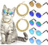 7 Pieces Dog Costume Set with Adjustable Gold Pet Chain and Funny Cute Sunglasses for Small Dogs