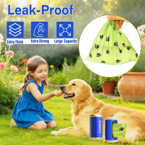 2 Dog Poop Bag Dispenser, Upgraded Aluminum Poop Bag Holders for Leashes, Durable Leakproof Pet Waste Holder