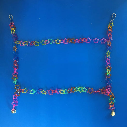Star Shape Clear Color Chain Links, Plastic Neon Toy Parrot Bird Foot Parts, Kid DIY, 100pcs