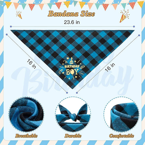Mihachi Dog Birthday Party Supplies - Bandana and Hat with Number, Triangle Scarf for Decoration Gift for Small Medium