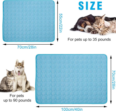 Cooling Mat for Dogs Cats, Upgraded Self Cooling Mat Pad Blanket, Reusable Ice Silk Dog Cooling Pad, Washable Soft