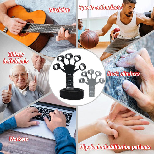 Grip Strength Trainer, Gripster, 2Pcs Hand Gripper Strengthener with 6-Gear Strength Adjustment for Finger Strength
