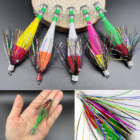 SHYYOULQE Squid Cuttlefish Sleeve Hook Jigs Lures Artificial Shrimp Baits Cuttlefish Sleeve Baits Easy to Use