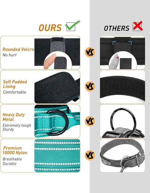 Tactical Dog Collar - Adjustable Military Nylon Reflective Collar with Handle and Heavy Duty Metal Buckle for Large Dogs