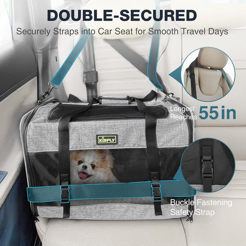 2 25 lbs, 20x13x13 Cat Carrier for Cats/Kitten, Pet Carrier for Cat, Puppy, Small Dog & Bunny, Foldable Soft-Sided