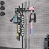 Kipika Wall Mounted Barbell Holder with 7-Hooks Storage Rack for 4 Barbell Bars and Fitness Accessories