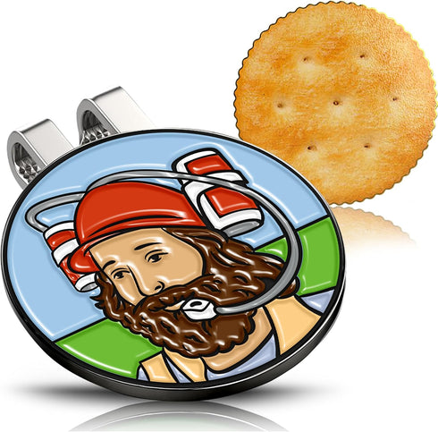 Gilmore Cracker Golf Ball Marker with Magnetic Hat Clip, Plus Bonus Drunk Caddy Golf Ball Marker