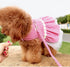 Outdoor Dog Clothing Princess Costumes - Pet Harness Dress for Poodle, Bichon Frise, Pomeranian, Schnauzer (L, Pink)