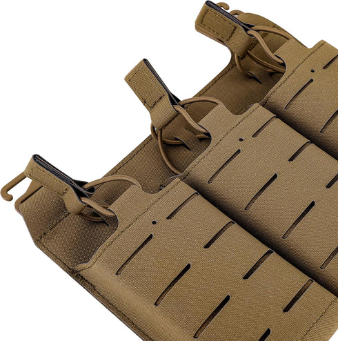 PETAC GEAR Tactical Triple 556 Magazine Pouch with Kydex Insert, AR Front Flap Magazine Pouch, Laser Cut MOLLE