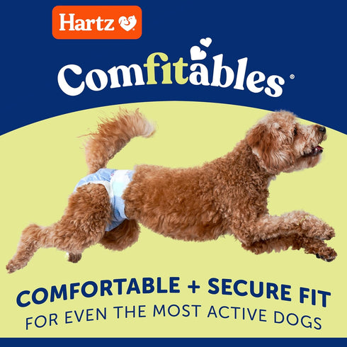 12 Count, Hartz Comfitables Disposable Dog Diapers, Size Large Comfortable & Secure Fit, Easy to Put On, Super
