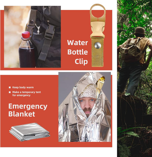 VEITORLD 12 in 1 Survival Gear and Equipment, Unique Fishing Hunting Gift for Men, Dad, Husband