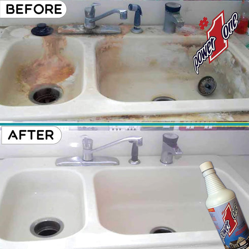 Power #1 One 32 oz Boat Hull Cleaner for Fiberglass Boats - Hard Water Stain Remover, Rust Cleaner Liquid, Calcium