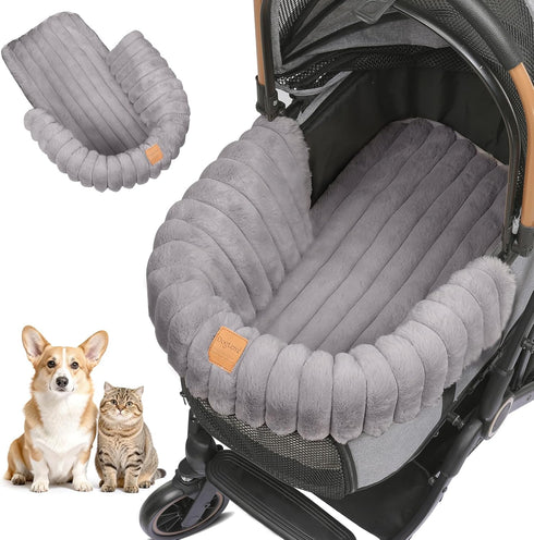 GTPLAYER Pet Stroller Mat, Plush Quilted Dog & Cat Stroller Liner Pad, Soft