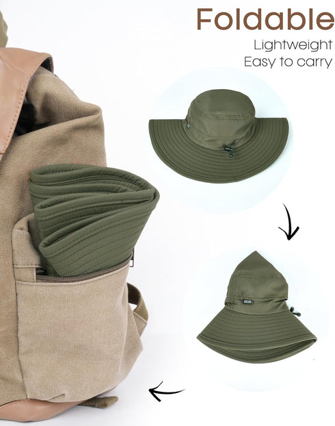 FURTALK Sun Hats for Men and Women, Packable Wide Brim Summer UV Protective Bucket Hat UPF 50+ for Fishing, Hiking