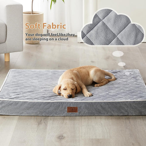 WNPETHOME Orthopedic Dog Beds for Large Dogs, Extra Large Waterproof Bed with Removable Washable Cover, Anti-Slip