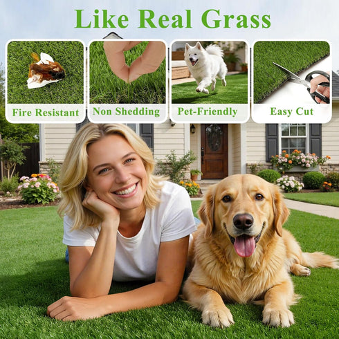 3'x5', HEBE Fake Grass Pee Pad for Dogs Artificial Grass Turf for Indoor Outdoor Potty Training, Washable Dog Potty