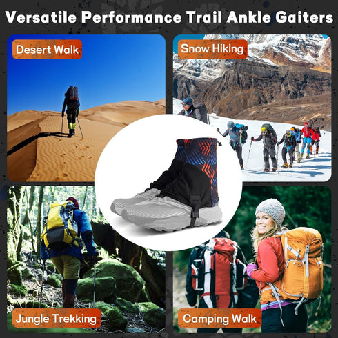 Pilipane Sandproof Leg Trail Gaiters - Running Gaiters, Waterproof Snow Boot Guard for Men Women