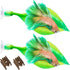 WILLBOND 2 Pieces Silicone Betta Bed Leaf Hammock, Comfortable Resting Spot for Betta Fish (Green)