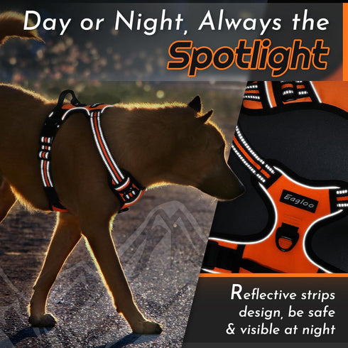Eagloo Small Dog Harness, No Pull Service Vest with Reflective Strips, Adjustable Comfortable No Choke Pet Harness,