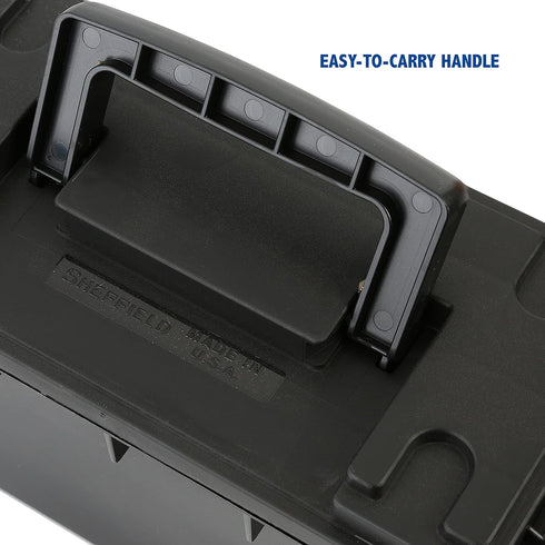 Sheffield 12629 Black Ammo Storage Can, Water Resistant Field Box for Pistol, Rifle, Shotgun, Stackable, Lockable
