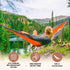 SZHLUX Double & Single Camping Hammock with 2 Tree Straps, Portable for Hiking, Backpacking, Outdoor, Beach, Orange/Grey