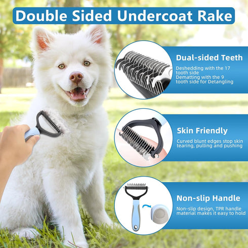 7PCS Dog Brush Dog Grooming Kit Dog Brush for Shedding-Dog Brushes for Grooming, Dematting Comb for Dogs, Cat Nail
