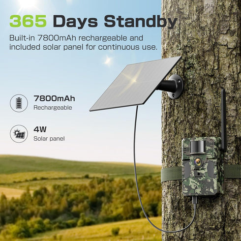TKENPRO 2K 4G 0.2s IP66 Trail Camera, Cellular Trail Camera with Built in SIM Card Unlimited Data Plan Game Camera