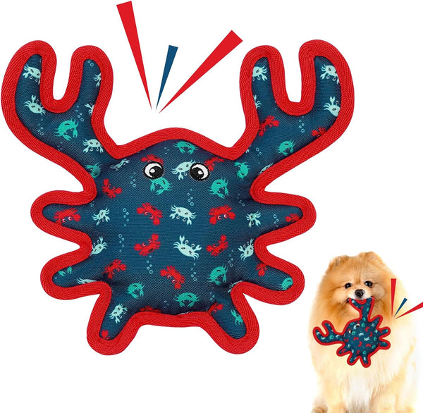 Squeaky Dog Toys, Sturdy Interactive Toys for Indoor Play, Cute Crab for Small and Medium Dogs