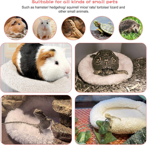 BWOGUE Hamster Bed, Round Velvet Warm Sleep Mat Pad for Hamster, Hedgehog, Squirrel, Mice, and Other Small Animals