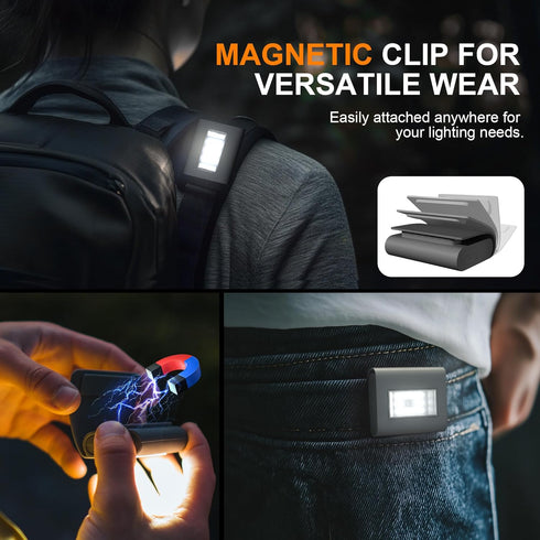 Yzoni 2Pack Running Lights, Safety Light with Strong Magnetic Clip for Night Running, Walking, Camping, Hiking