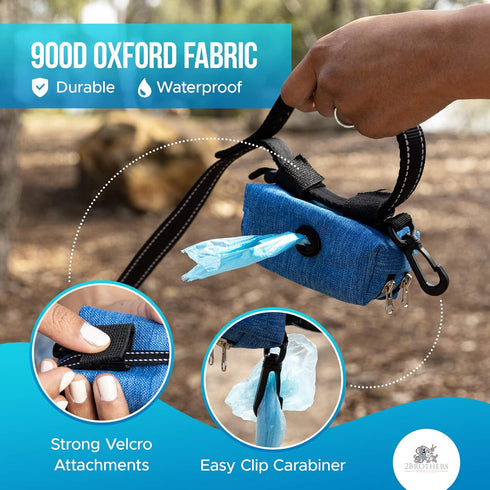 Premium Dog Poop Bag Holder for Leash - Convenient Dog Poop Bag Dispenser with Durable Design - Stylish Accessory for Easy Cleanup - Ideal for Dogs, Puppies, and Outdoor Walks - Coffee