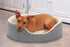 Furhaven Orthopedic Dog Bed for Large/Medium Dogs, Sherpa & Suede Oval Lounger, Removable Washable Cover, Gray, Large,