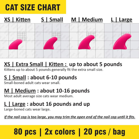 zetpo Cat Claw Covers 80 pcs | Cat Nail Caps with Adhesives and Applicators (M, Red, White)