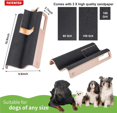M-Shaped Dog Scratch Pad for Nails with Treat Box, Large Dog Nail File Toy for Easier Nail Trimming