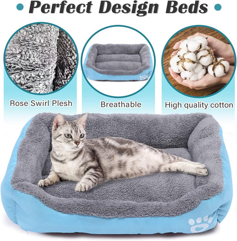 Waterproof Dog Bed for Small Dogs, Cooling Pet Bed for Indoor Outdoor, Washable for Camping, Blue