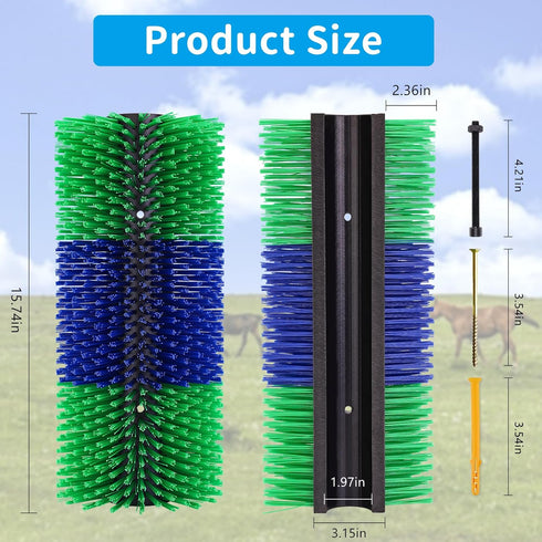 2PCS 8PCS Livestock Scratching Brush, Horse Grooming Brushes Kit With Screws For Cow Goat Cattle Sheep Pig Full