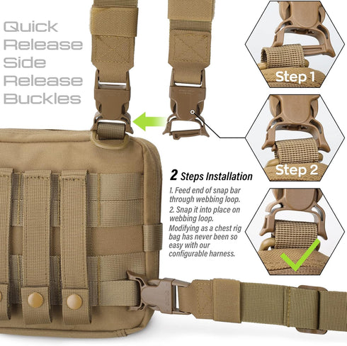 WYNEX Tactical Large Admin Pouch, Molle EDC Utility Pouch with Map Sleeve and Flag Patch
