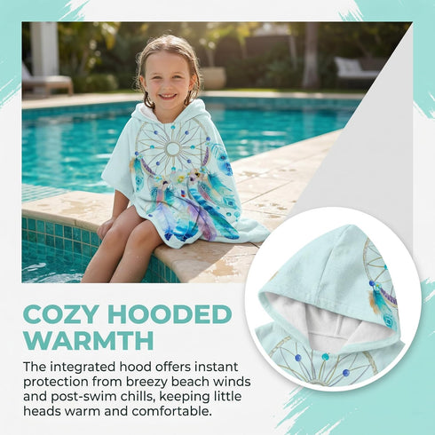 LOMTRATS Kids,Swimming Quick Dry Surf Poncho Changing Towel Robe Hoodie for Beach Surfing Diving Home Hot Springs